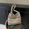 Summer Straw Woven Large Capacity Shoulder Bags  Sale Beach Commuting Sweet Handbag 2026  Colorful Stripes Ladies Bags