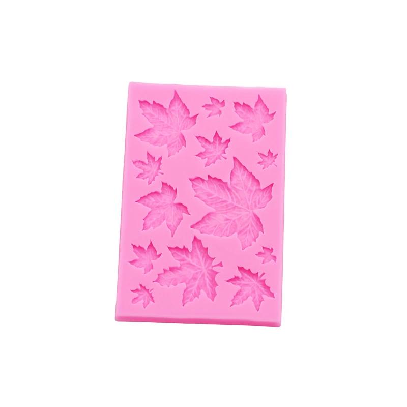 Gj-61 DIY leaf maple leaf silicone mould leaf collection popping silicone mold cake decoration molds resin clay accessories