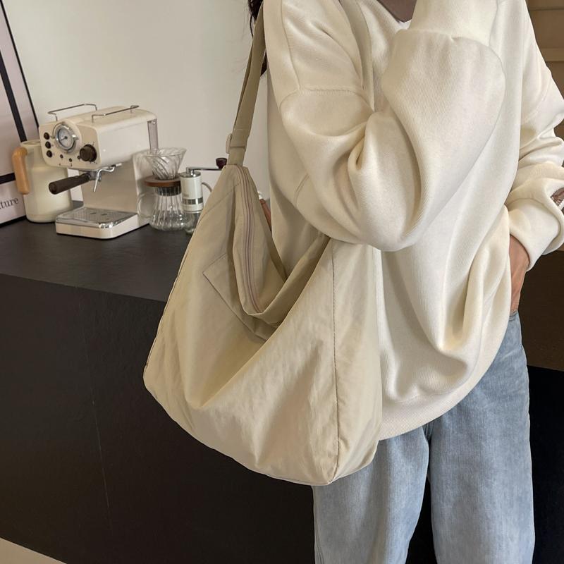 Solid Color Women's Tote Bag Large Capacity Shoulder Crossbody Bag