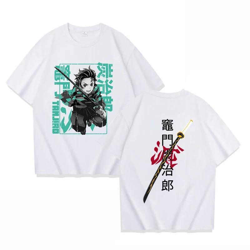 Rebajas Calientes Camiseta con Estampado Gráfico de Anime Kamado Tanjirou para Mujer Hombre Streetwear Harajuku Holgada Casual Oversize Genial Manga Corta Nueva Moda Camiseta de Verano