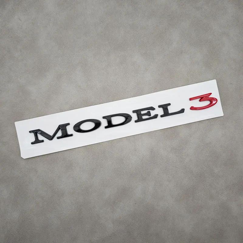 3D ABS Black Model 3 Letters Logo Car Rear Trunk Badge Sticker For Tesla Model 3 X S Y Auto Decal Accessories