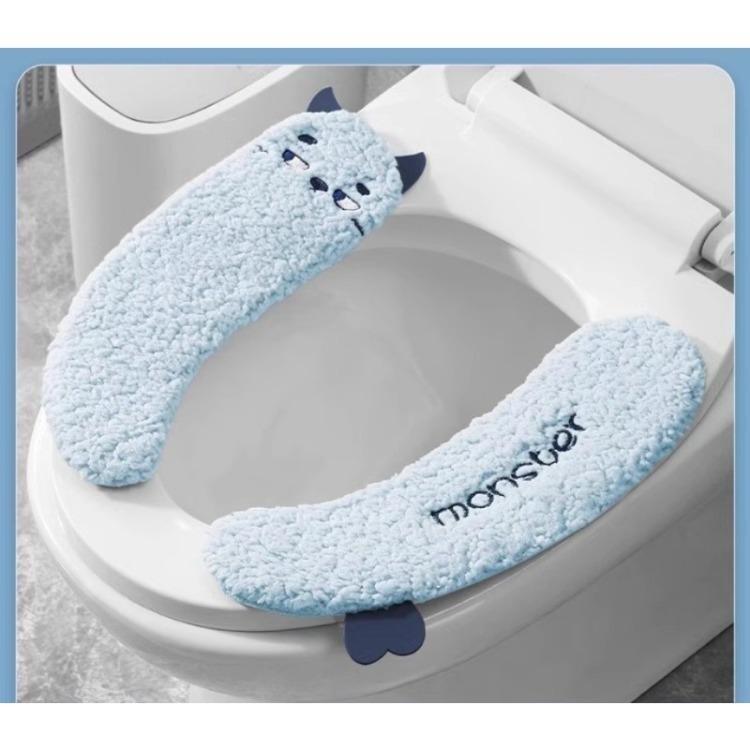 

Універсальний чохол для сидіння унітазу М’яка паста для унітазу Липка подушка для сидіння для унітазу, що миється, для ванної кімнати, тепліша кришка сидіння, накладка, подушка, суцільний колір