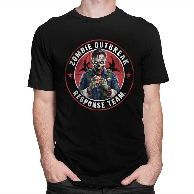 Custom Zombie Outbreak Response Team T Shirts for Men 100 Cotton Tees Tshirts ShortSleeve Tshirt Clothes