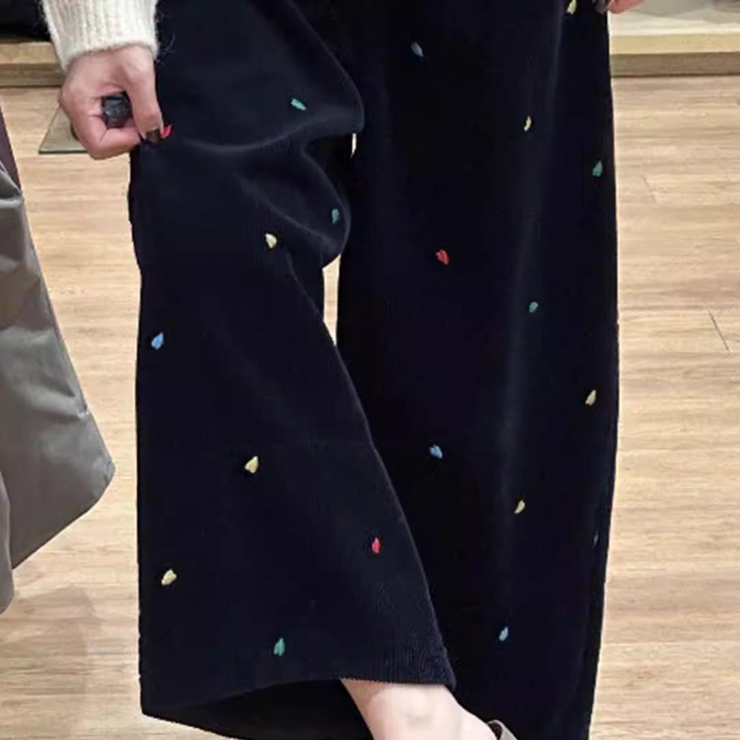 

2025 Women s Winter Corduroy Fleece-Lined Wide-Leg Balloon Pants XL темно-синий