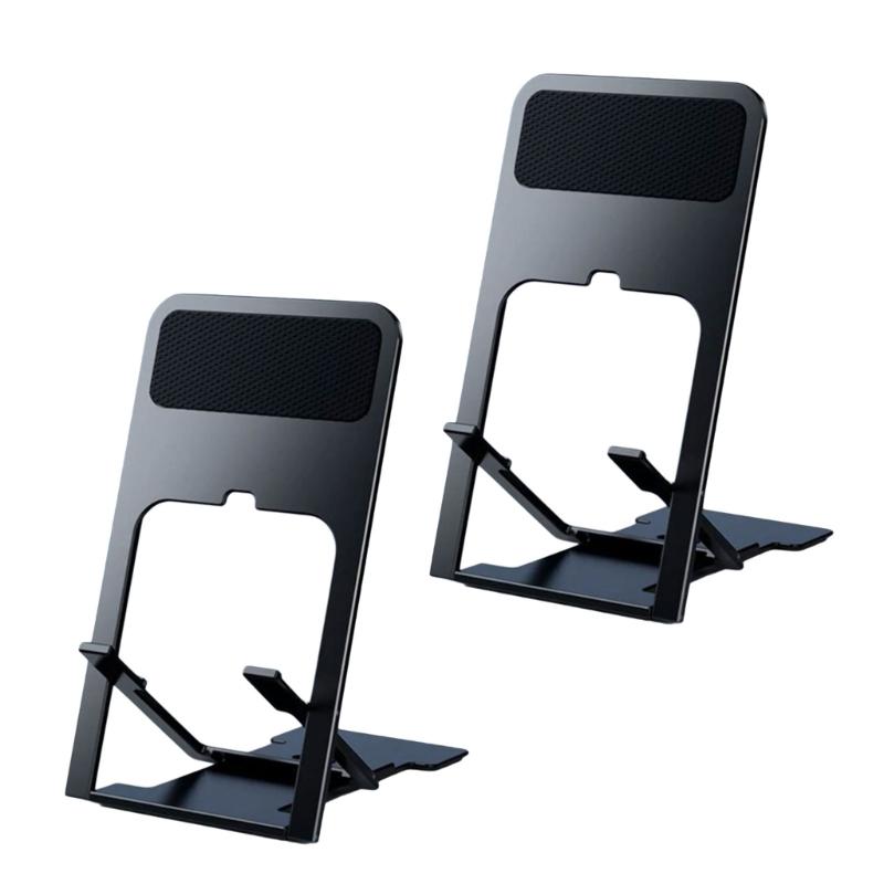 Tablet and Phone Holder with Adjustable Slots for Home Office or Travel Use Phone Stand Desktop Bracket 2PCS