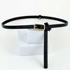 Pu Minimalist Leather Waist Belt For Women With Rectangular Buckle Design