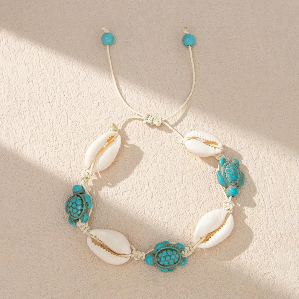 Turquoise Shell Rope Necklaces Originality Shell Braided Rope Beach Jewelry Gift Starfish Turtle Choker