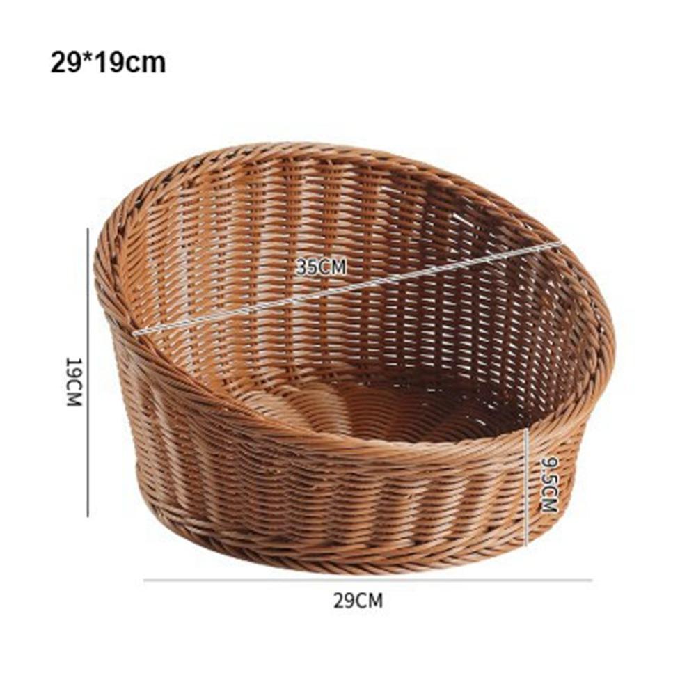 Hardness Fork Spoon Basket Handwoven Round Storage Box  Restaurant Serving Tabletop Display