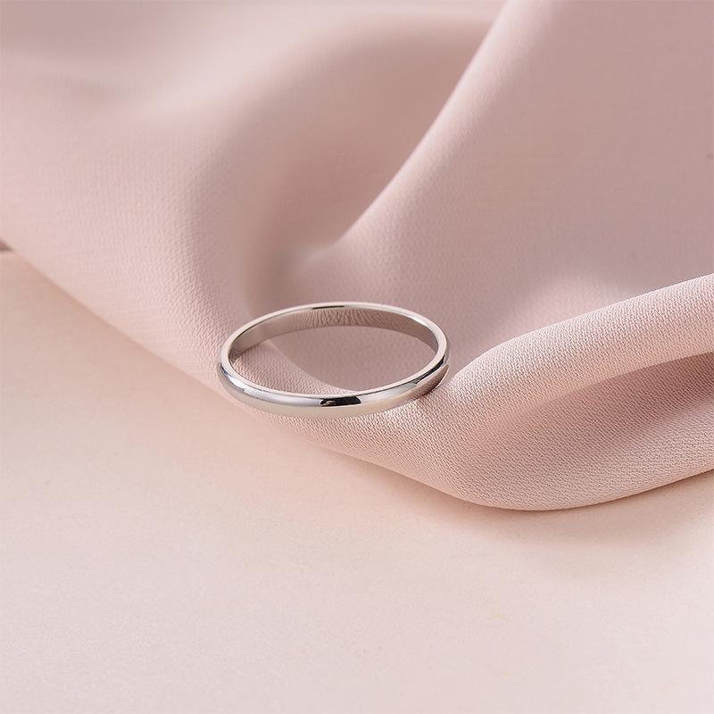 18K Rose Gold & Polished Titanium Steel Women's Ring - European/American Fashion, Stainless Steel, Simple Design