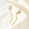 Luxurious Zircon Heart Hoop Earrings Flower U-Shaped Zircon Earrings for Women Charm Daily Jewelry Gift