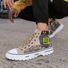 Men's High-Top Autumn Canvas Shoes Worker Boot Pigskin Camouflage Plus Size Board Shoes All-Match Leisure Cloth Shoes
