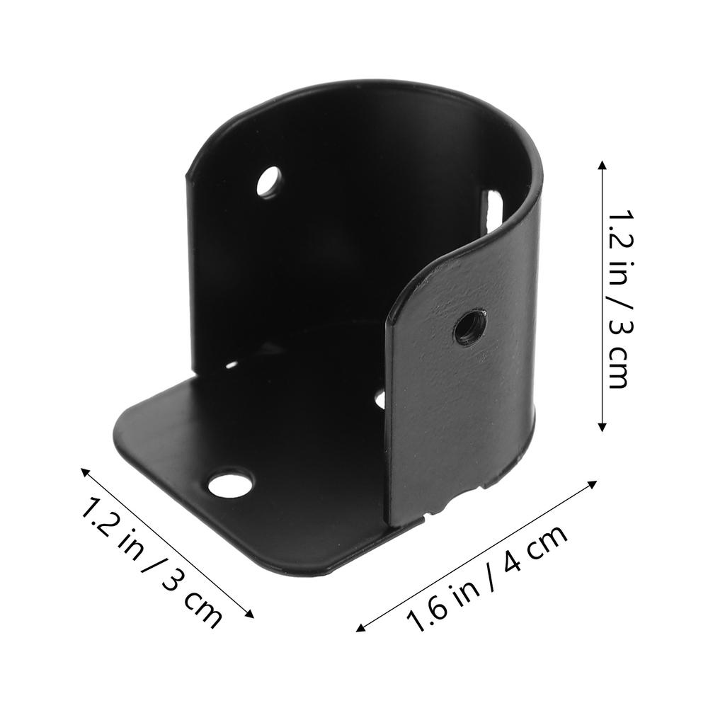 4 Pcs Black Curtain Rod Flange Closet Pipe Bracket Wardrobe Flange Rod Holder U Shape Shelf Support Closet Rod Socket Hardware