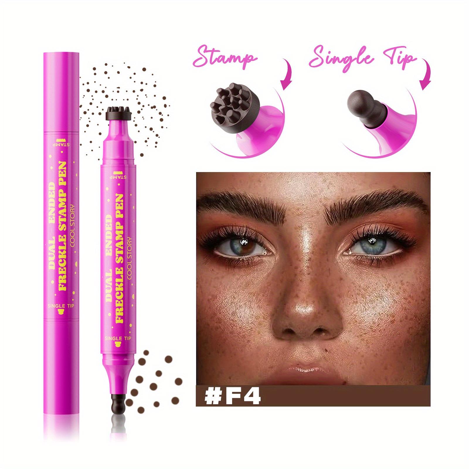 

Dual-Ended Faux Freckle Stamp Pen & Single Tip Makeup Pen, 4 Shades for Natural Freckles & Precise Lines, Waterproof, Smudge-Proof Freckle Stamp Pen 04