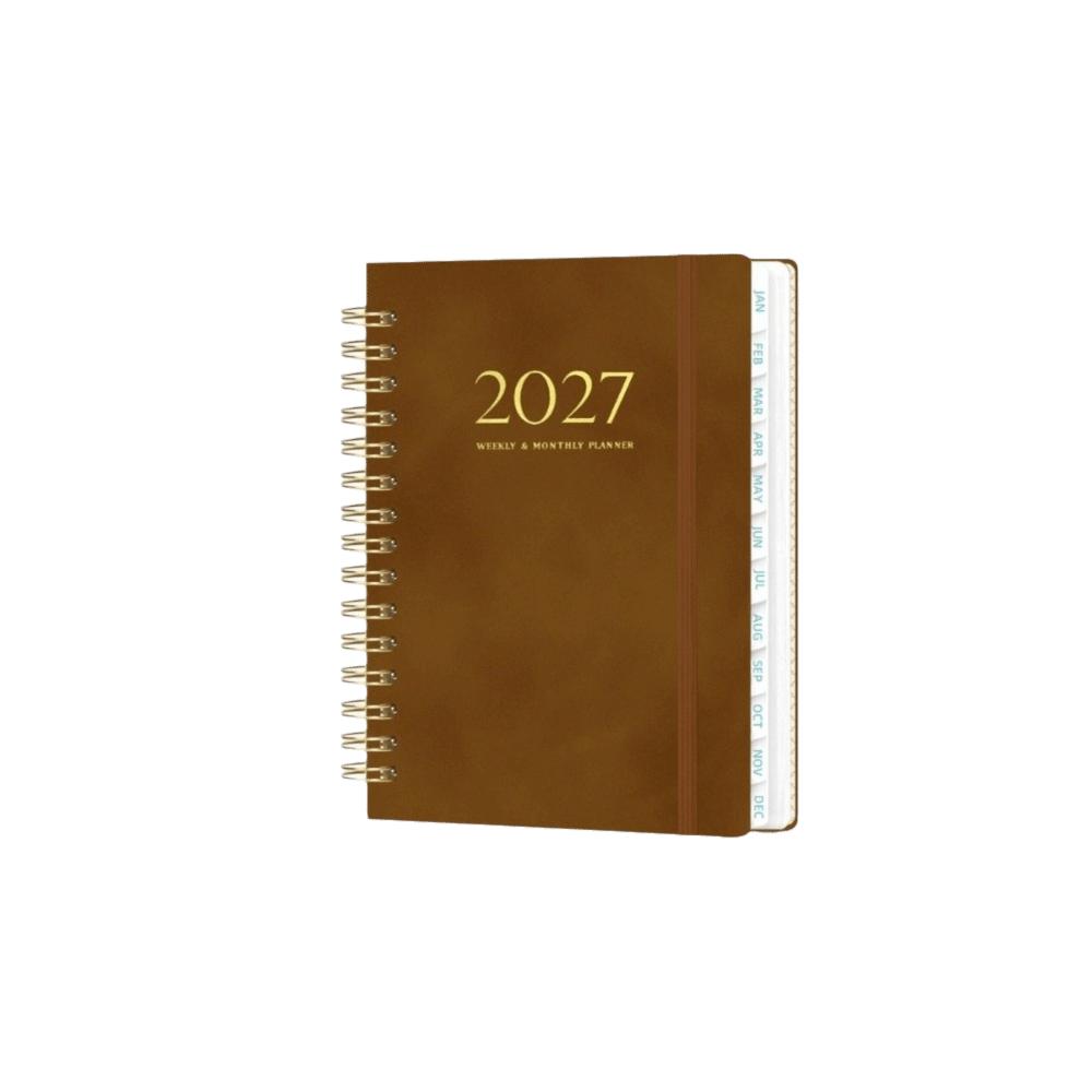 Strap Closure Annual Planner Book Spiral Binding Schedule Notebook Journaling