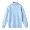 Children's Cozy Thick Wool Turtleneck Sweater - Solid Color, Loose Fit, Long Sleeve, Autumn/Winter Base Layer