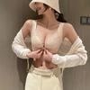 Adjustable Front-Clasp Lace Bra for Large Busts - Wire-Free, Side Support, and Sag Prevention