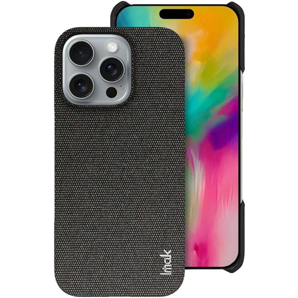IMAK Ruiyi Series for iPhone 16 Pro Case Fabric Texture Leather+PC Phone Back Cover