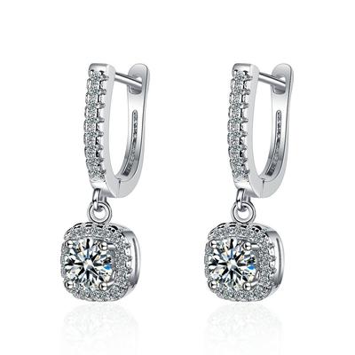 Moissanite Huggie Hoop Earring for Women Lab Created Diamond 925 Sterling Silver Dainty Hoop Dangle Earring Fine Jewelry KTJ