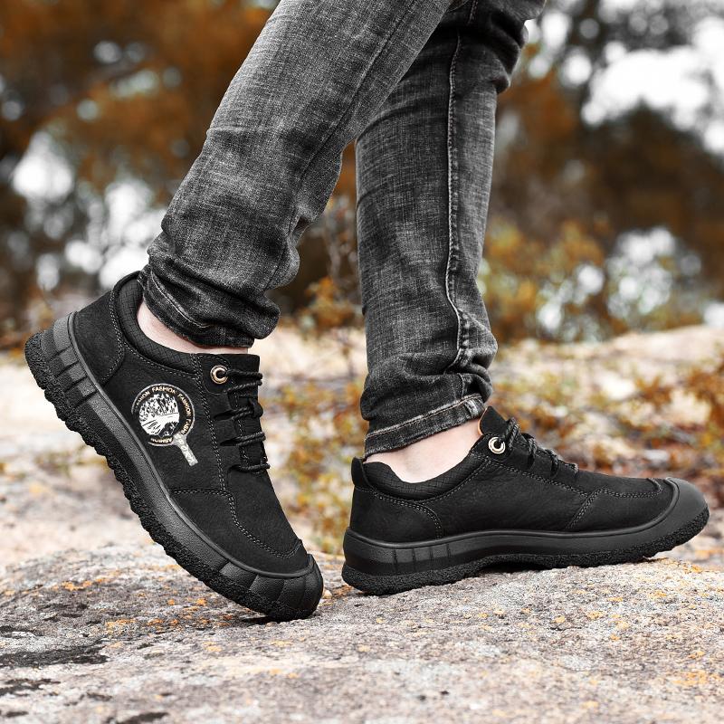 Модные нескользящие теплые зимние ботинки ручной работы для мужчин — фото 5