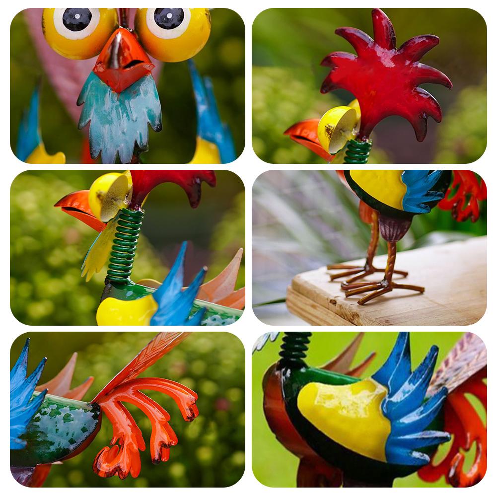 Colorful Rooster Landscape Gardening Ornament Fashionable Desktop Decoration For Courtyard Patios