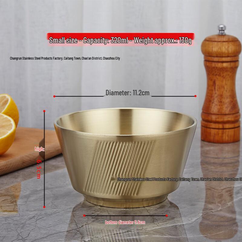 Золотая двухслойная косая миска из нержавеющей стали 304