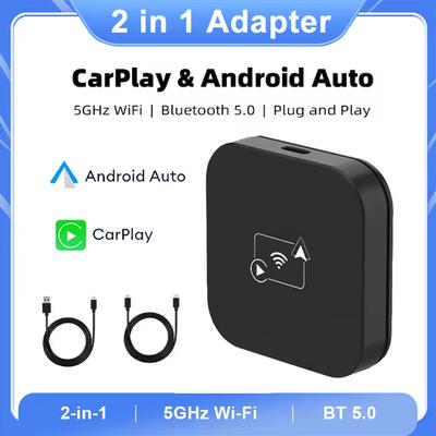 NOVO Wireless CarPlay Android Auto 2 em 1 Box Adaptador sem fio Spotify para Mazda Toyota Mercedes Peugeot Volvo Suporte Netflix