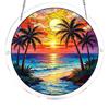 Acrylic Sun Catcher Puzzle Round Hanging Window Decoration with Interlocking Pieces for Home Office and Outdoor Display