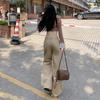 Women's Khaki Wide-Leg High-Waisted Slimming Floor-Length Jeans - 2025 Autumn/Winter Collection