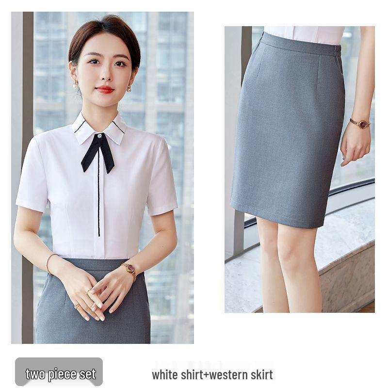 Women's Short Sleeve White Shirt for Work and Interviews - New Spring Arrival