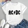 Trendig Vintage ACDC Bandtryckt T-shirt Topp ACDC Trend Harajuku Dam Universal Skjortmönster Stor T-shirt