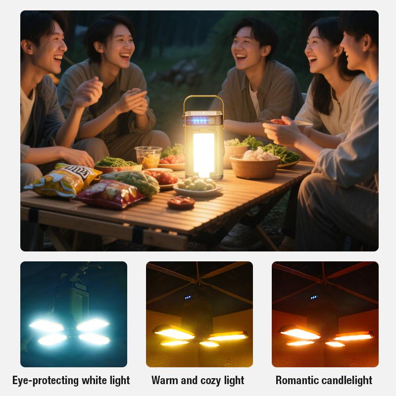Outdoor portable mobile power light Type-C charging LED hanging multi gear tent light suitable for camping, hiking, and fishing