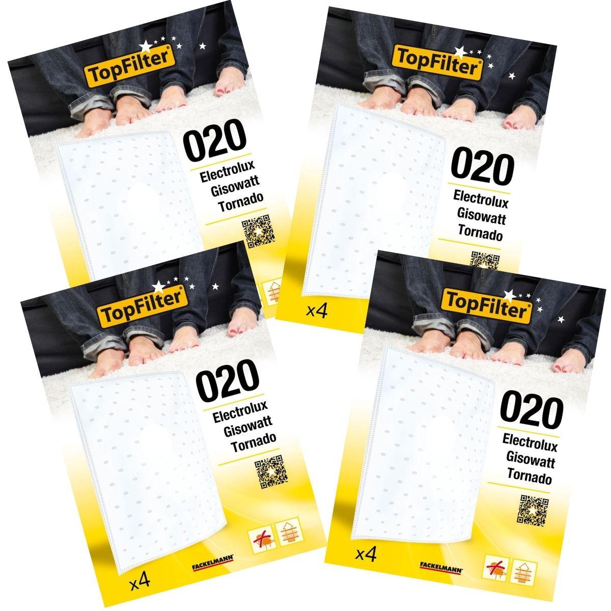 

Набор из 4 упаковок по 4 фильтра для пылесоса 64020 Electrolux и Tornado TopFilter Premium ref.