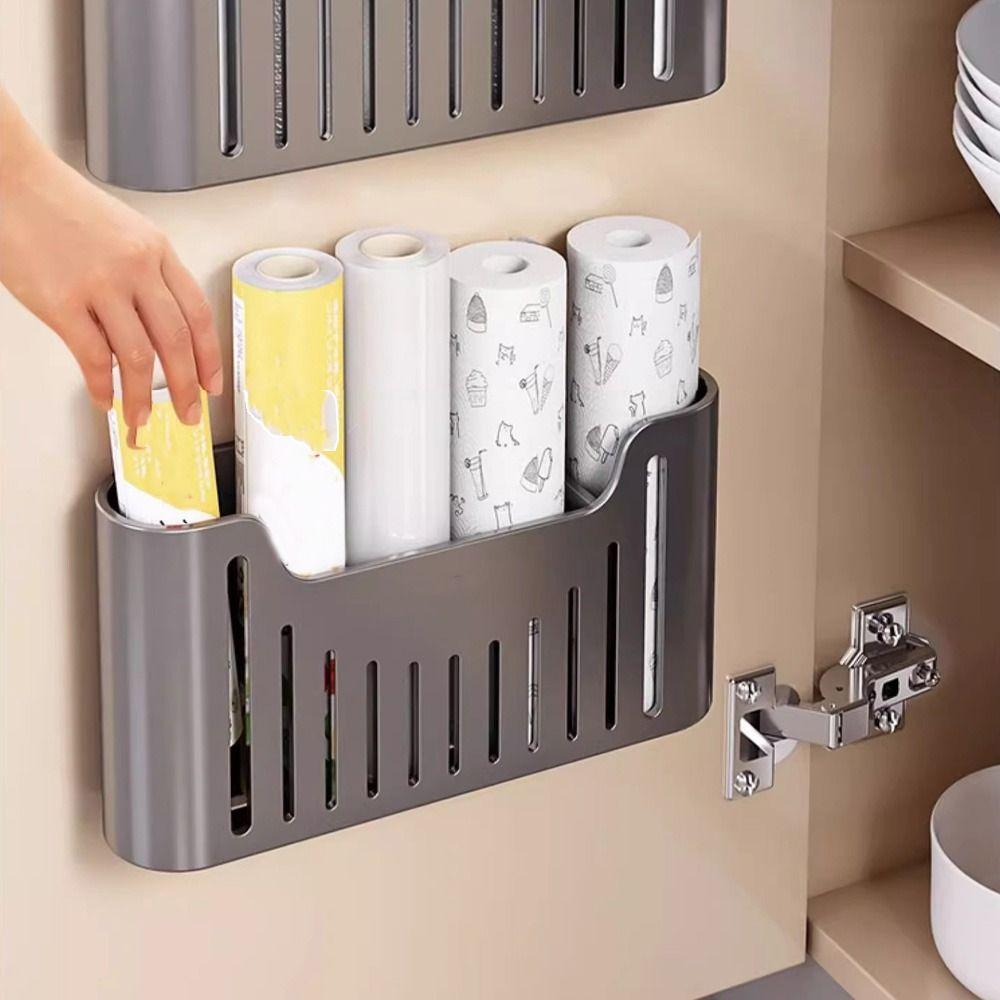 Large Capacity Kitchen Utensil Rack Punch Free Trash Bag Extraction Box  for Home