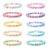 Elegant Small Sugar Cubes Bracelets Glossy Colorful Hand Chains Simple Crystal Glass Chain  Girls