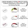 Fly Fishing Flies Bait-3Boxes Bundle(Total 9Pcs Flies)Nymph Bait Wet Fly Trout/Bass/Carp/ Fishing Lure With Flies Box