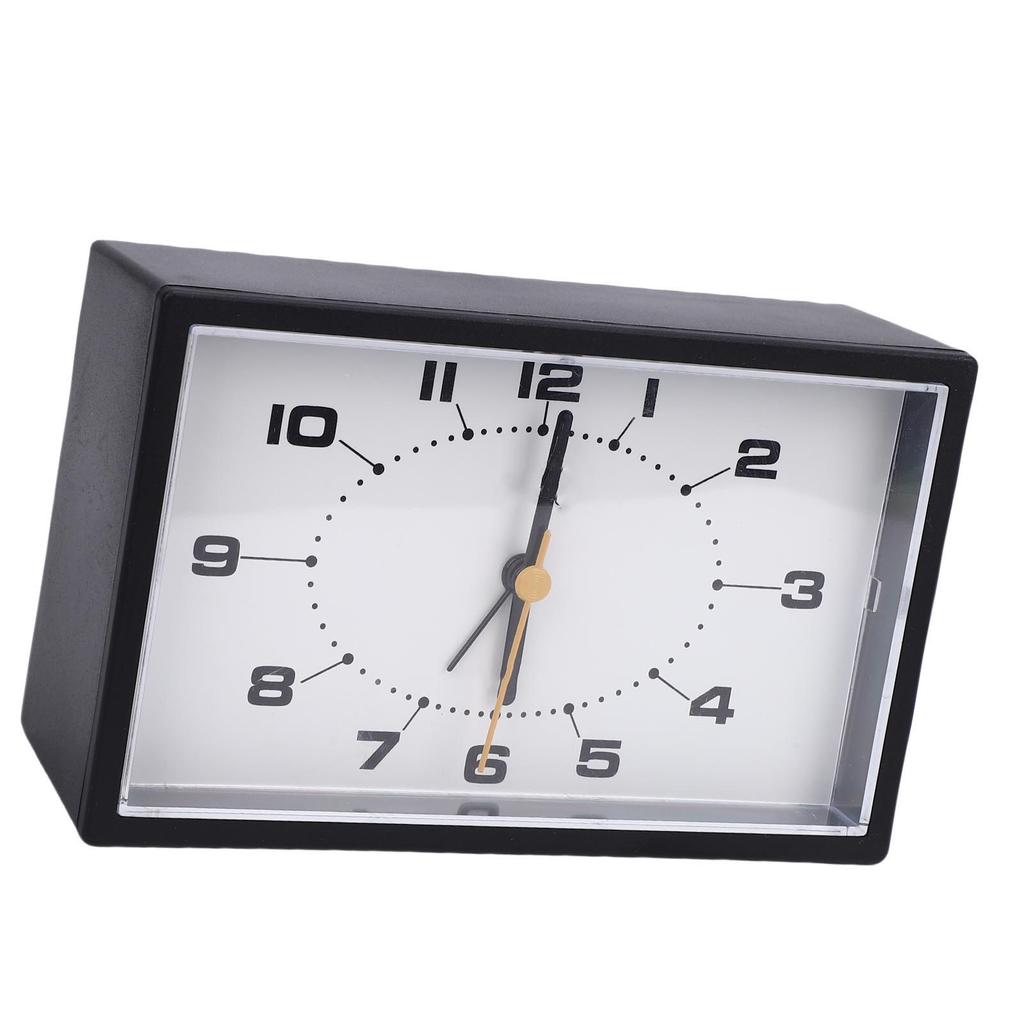 Analog Alarm Clock Quiet Battery Operated Plastic Minimalist Desk Analog Clock for Living Room Bedroom