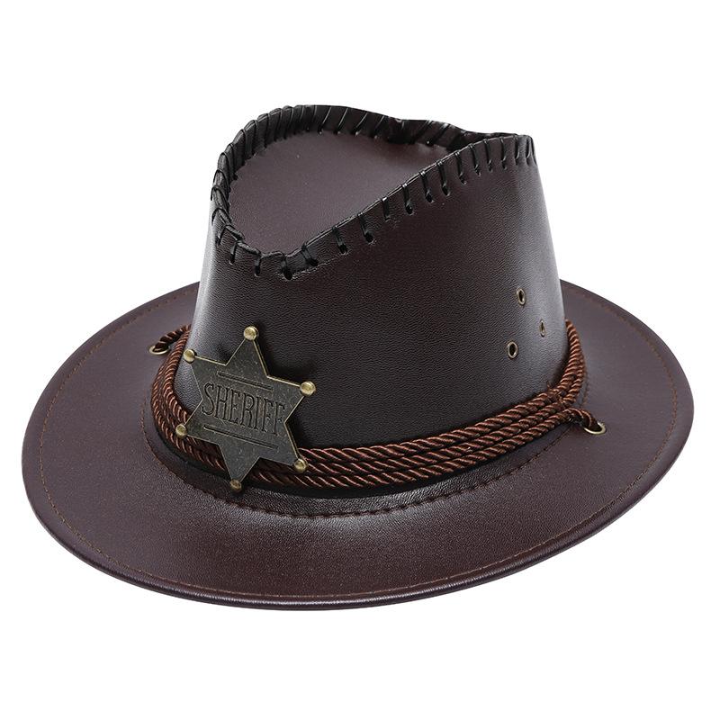 Outdoor Straw Hat Men's Summer Seaside Beach Hat Western Cowboy Hat Men's Mountaineering Sun Hat Sunscreen Sun Hat