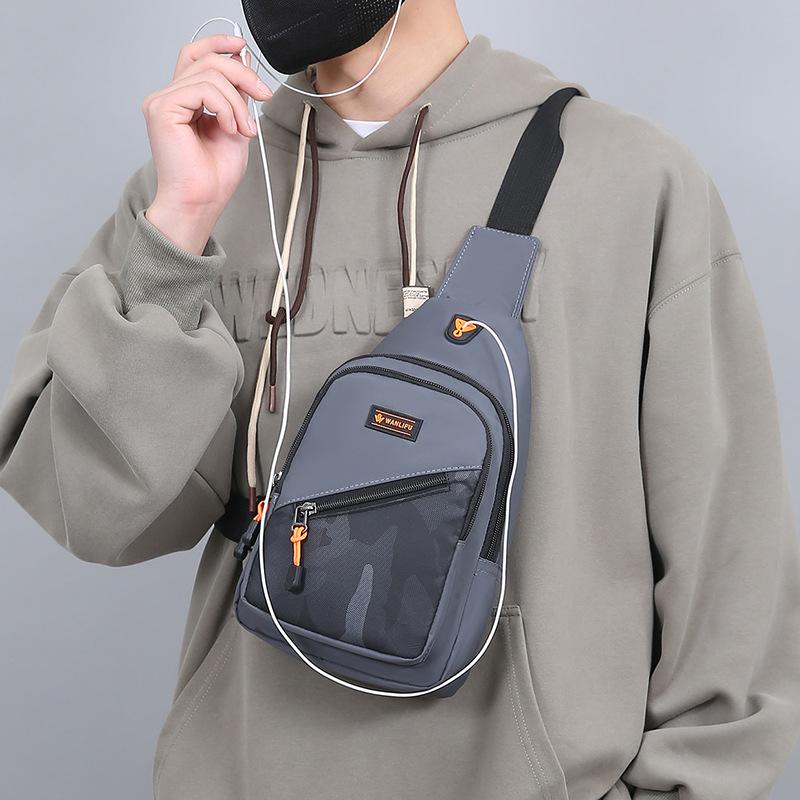 Breast bag men's fashion new versatile shoulder messenger bag small bag casual diagonal straddle bag Oxford cloth chest diagonal backpack