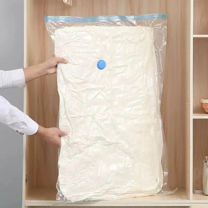 Vacuum Storage Bags Set with Hand Pump for Clothes Travel Organizer Large Capacity Plastic Compression Bags