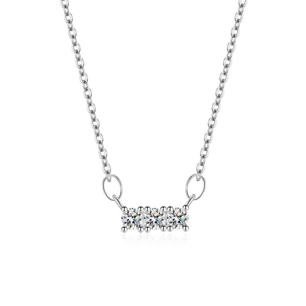 925 Sterling Silver Fashion Versatile Zircon Necklace Birthday Anniversary Party Gift Daily Wear