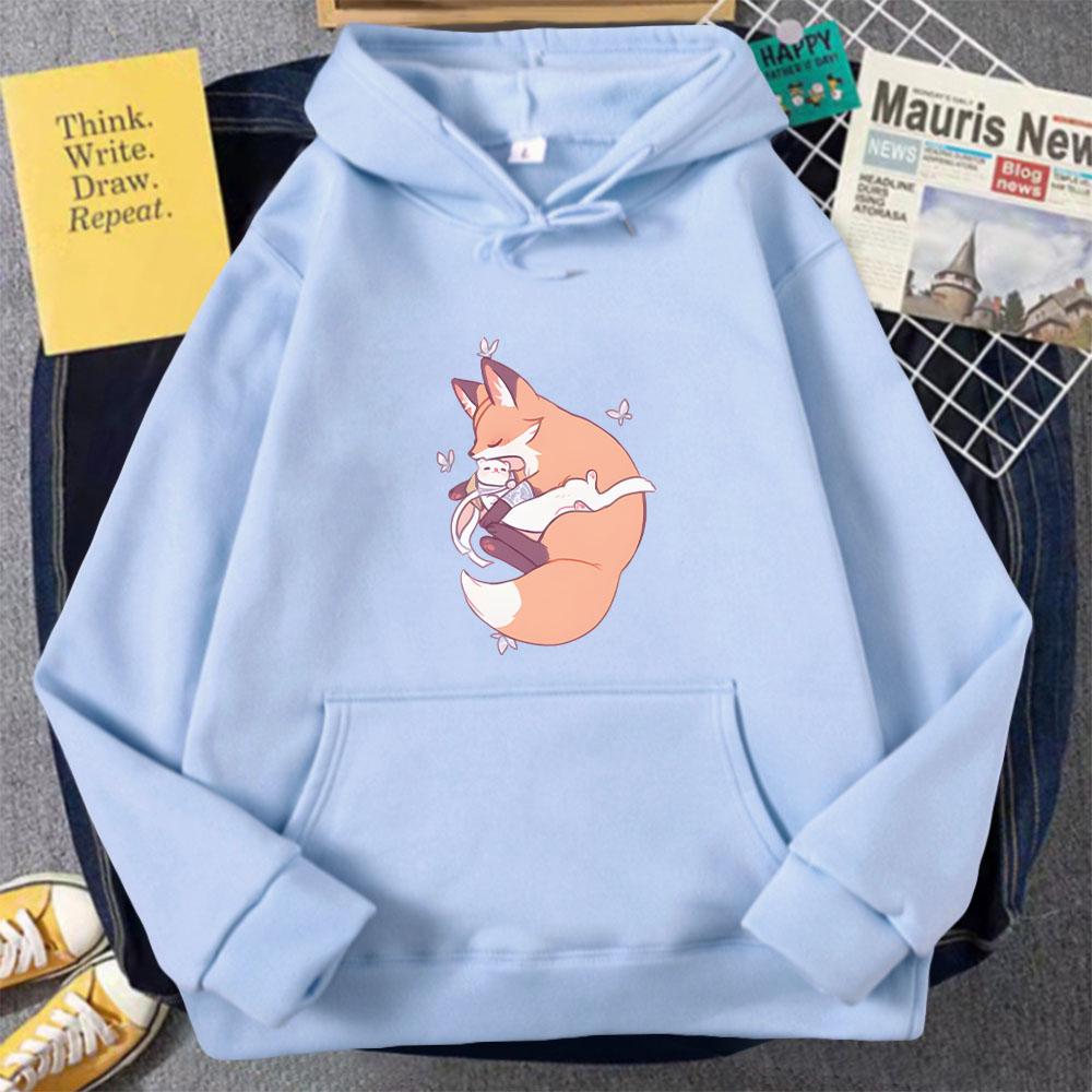 TGCF Hualian Cat Kawaii Cartoon Printed Hoodies Heaven Officials Blessing Clothing Sudaderas Harajuku Woman Man Y2k Sweatshirt