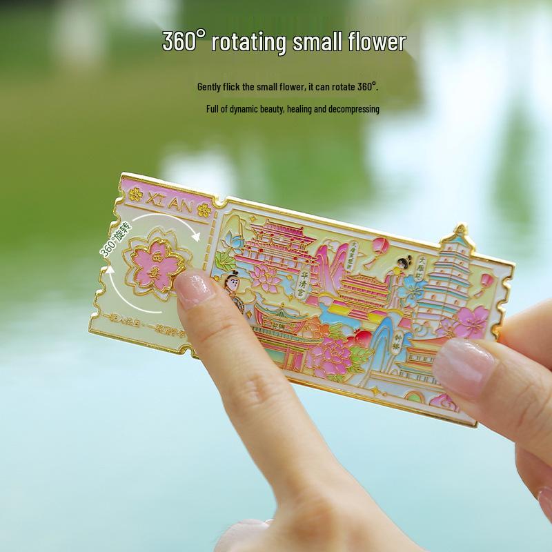 Xi'an Wahrzeichen Metall Kühlschrankmagnet Ticket Souvenir