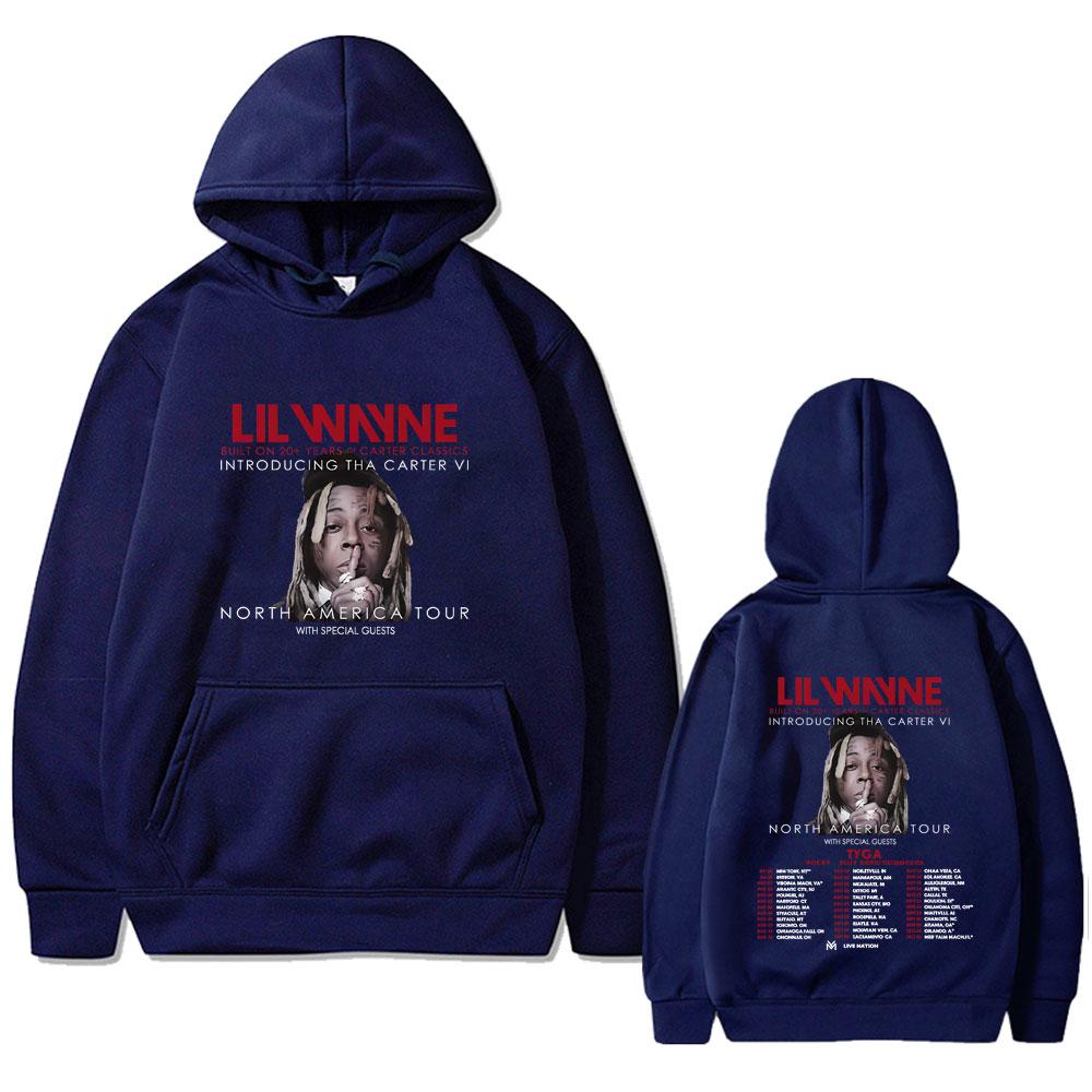Rapper Lil Wayne Tha Carter VI North America Tour 2025 Hoodie Men Hip Hop Retro Oversized Sweatshirt Male Fashion Trend Hoodies