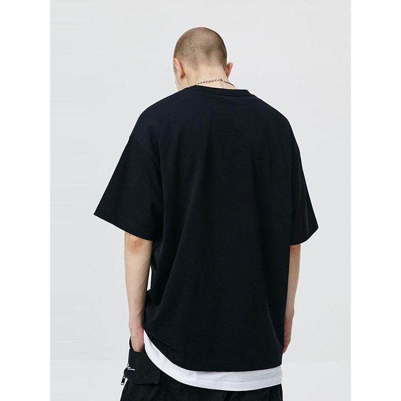 Wassup Heods Short-Sleeved T-Shirt for Men, Flame Trendy Brand, 2022 Summer Casual Top, Couple's National Trendy Brand Heavyweight