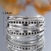Charm Female Small Black Zircon Stone Finger Engagement Ring Vintage Silver Color Wedding Band Bridal Jewelry For Women
