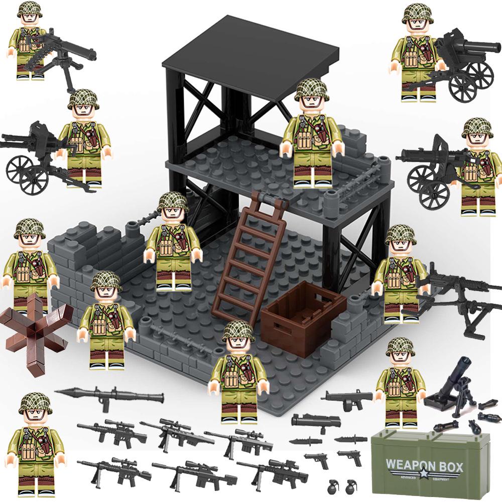 WWII Military Assembly Figures: US, German, and British Armies with Heavy Weapons and Snipers
