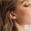 S925 Sterling Silver Fashion Personality Mini Five-Pointed Star Straight Diamond Set Of 3 Sets Of Stud Earrings