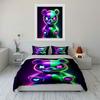 Neon Glowing Bear Plush Art Bedding Duvet Cover Set  (1*Duvet Cover 2*Pillowcases, Without Duvet Insert)