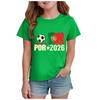 Kinder Mädchen 2026 Portugal Fußball T-Shirt Vintage Portugal Flagge Fußball Aufdruck Kurzarm Jungen und Mädchen Sommer Freizeit Oberteile