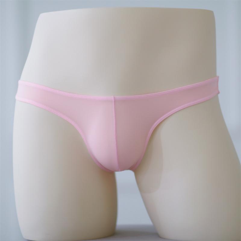 Mini-Beutel Unterwäsche Herren Sexy Eis-Seide Nahtlose Slips Atmungsaktiv Glatte Slips Weiche Mikro-Bikini-Slips Durchsichtige Unterhosen